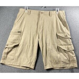 INDIGO BEAST Cargo Shorts Men 34 Khaki  Zip Pocket Utility Bermuda ( Waist 38”)